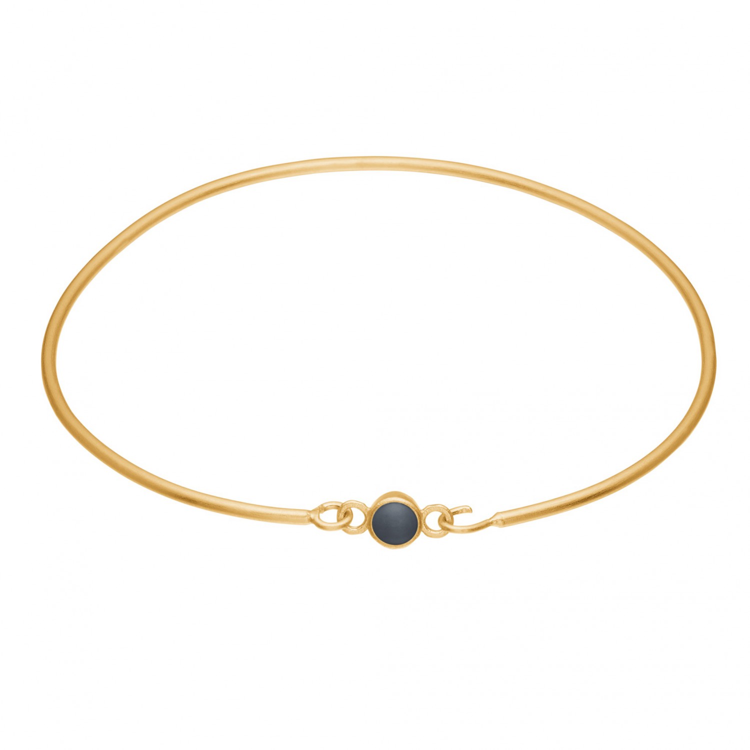 Bracelet argent plaqué or et gris foncé